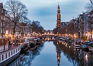 Amsterdam Kanäle im Abendlicht