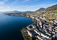 Luftsicht auf die Küste von Montreux